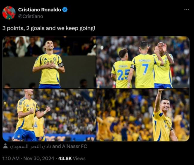 Ronaldo ăn mừng: Cú đúp giúp đội thắng Damac, giành 3 điểm! 